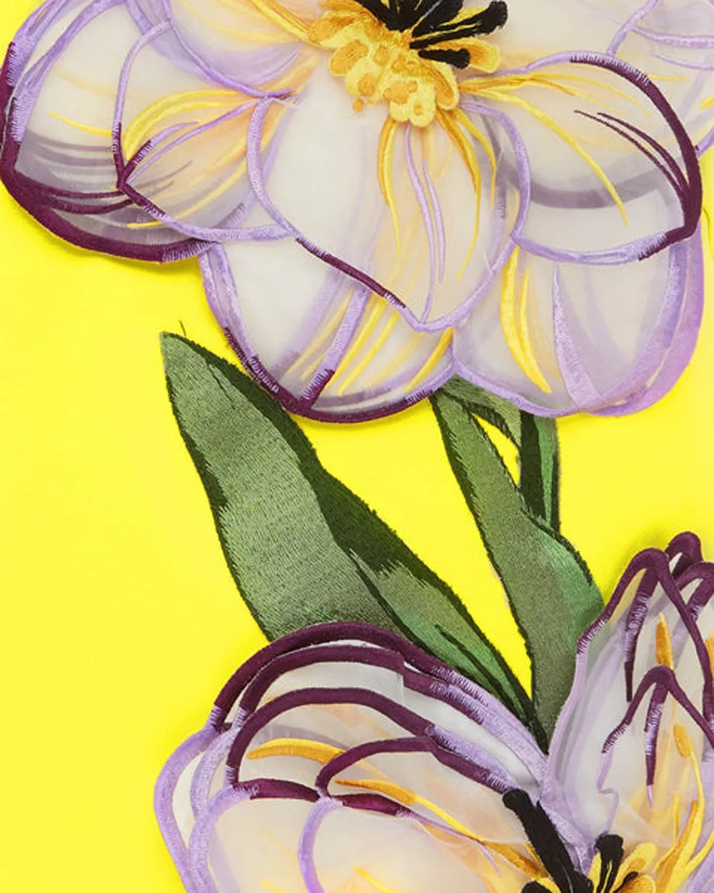 Iris Yellow Floral Applique Yvonne Mini Dress