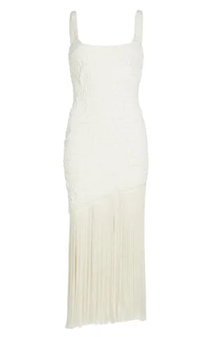 Jacquard Fringe Midi-Dress