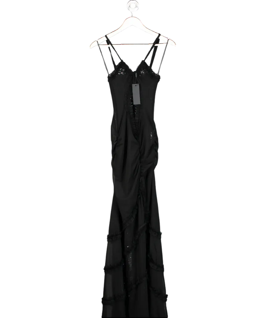 Jaded London Black Fatale Maxi Dress UK S