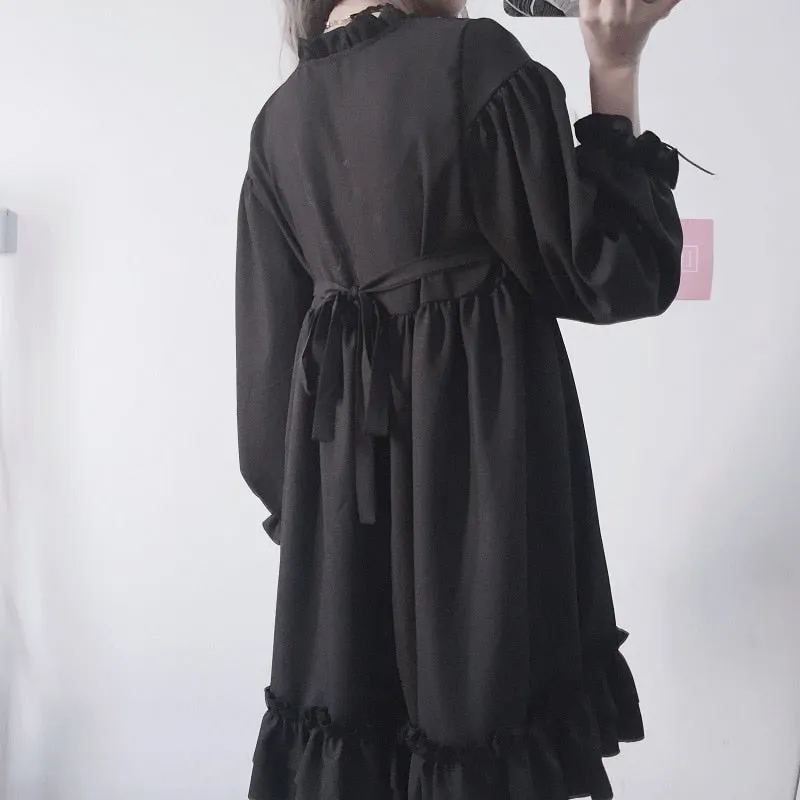 Japanese Harajuku Bow-knot Flounced Dress