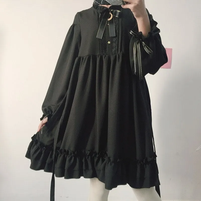 Japanese Harajuku Bow-knot Flounced Dress