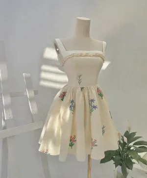 JazzHer Cute A line Straps Chiffon Short Homecoming Dress Birthday Dresses (PRE-ORDER)
