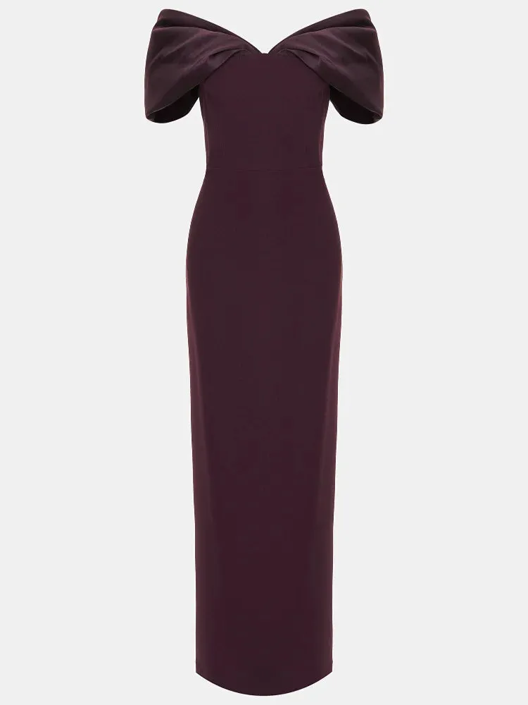 JazzHer Elegant Purple Satin Patchwork Off Shoulder Midi Dresses New Lady Sleeveless Backless Slim Fit Long Vestido Evening Party Gowns