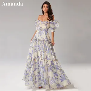 JazzHer Lace Embroidery A-line Prom Dress Sweetheart Puff Sleeve فستان حفلات الزفاف Elegant Sheath Tulle vestidos de festa-(PRE-ORDER)