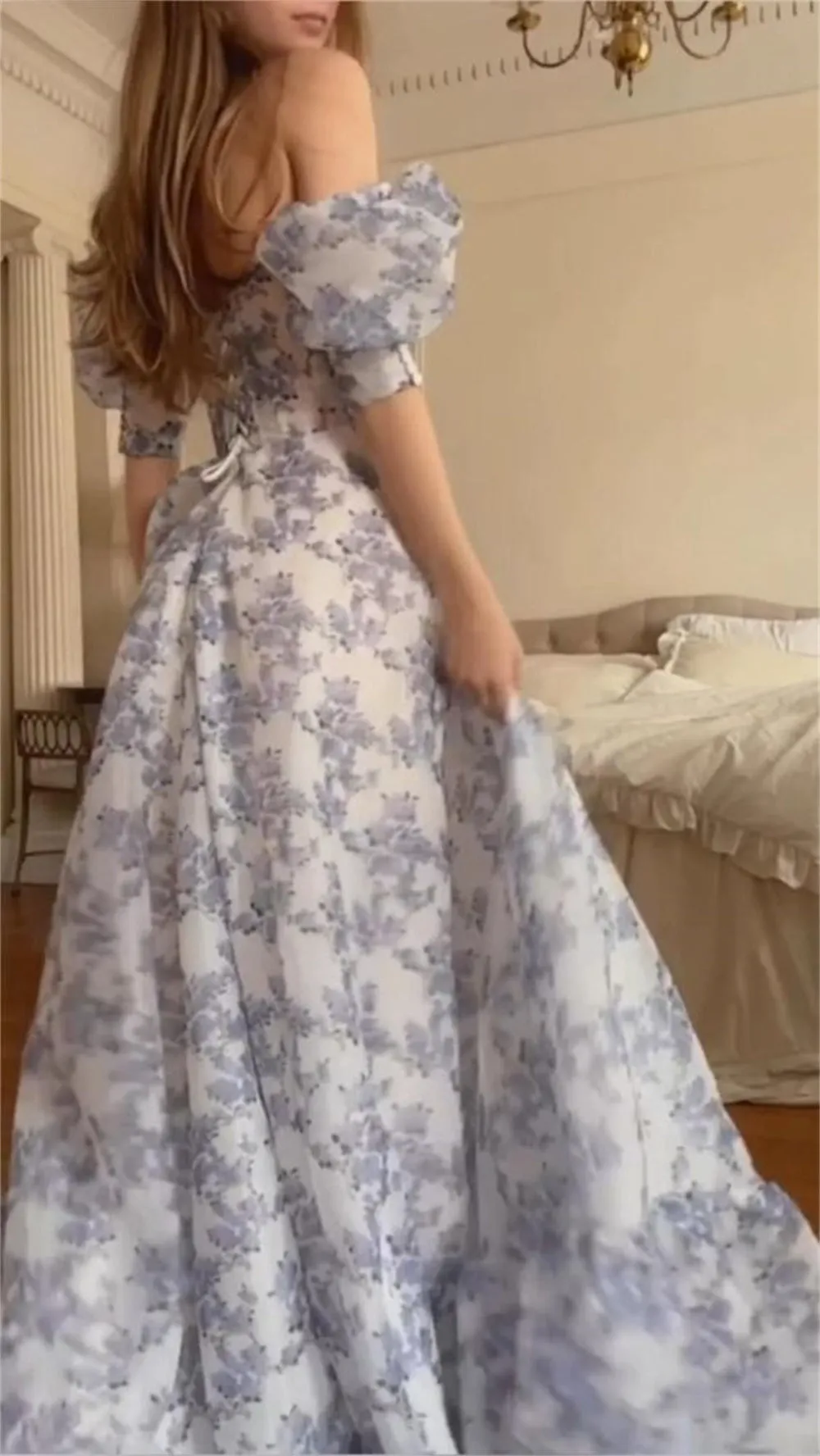 JazzHer Lace Embroidery A-line Prom Dress Sweetheart Puff Sleeve فستان حفلات الزفاف Elegant Sheath Tulle vestidos de festa-(PRE-ORDER)