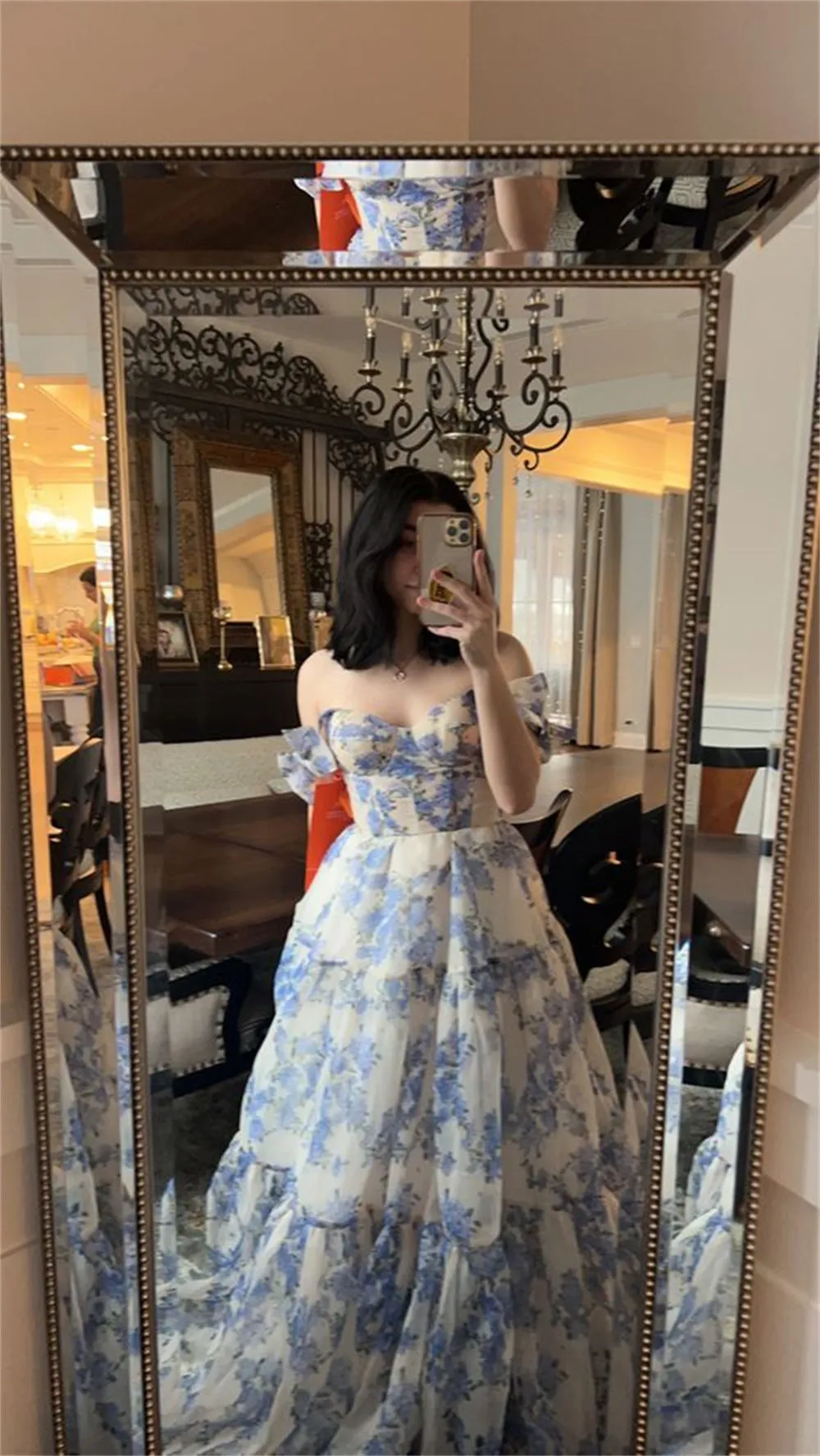 JazzHer Lace Embroidery A-line Prom Dress Sweetheart Puff Sleeve فستان حفلات الزفاف Elegant Sheath Tulle vestidos de festa-(PRE-ORDER)