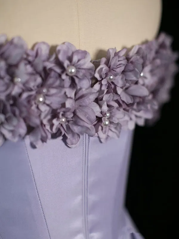JazzHer Pretty A Line Off The Shoulder Lilac Long Floral Prom Dresses Party Evening Dress (PRE-ORDER)