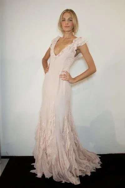 JazzHer Pretty Mermaid V neckline Long Chiffon Prom Dresses Evening Dress (PRE-ORDER)