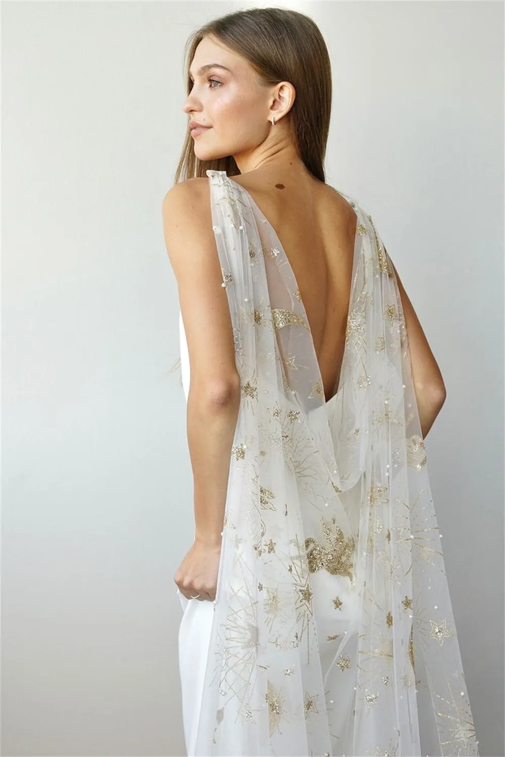 JazzHer White Detachable Shawl vestidos de noche Sheath Satin Prom Dresses Elegant Sleeveless Floor-Length Formal Evening 2025-(PRE-ORDER)