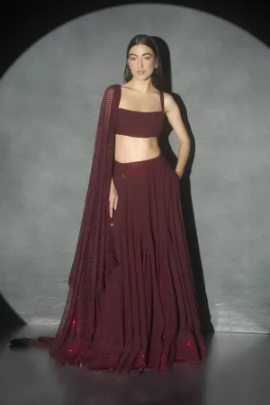 Julia Plum Lehenga Set