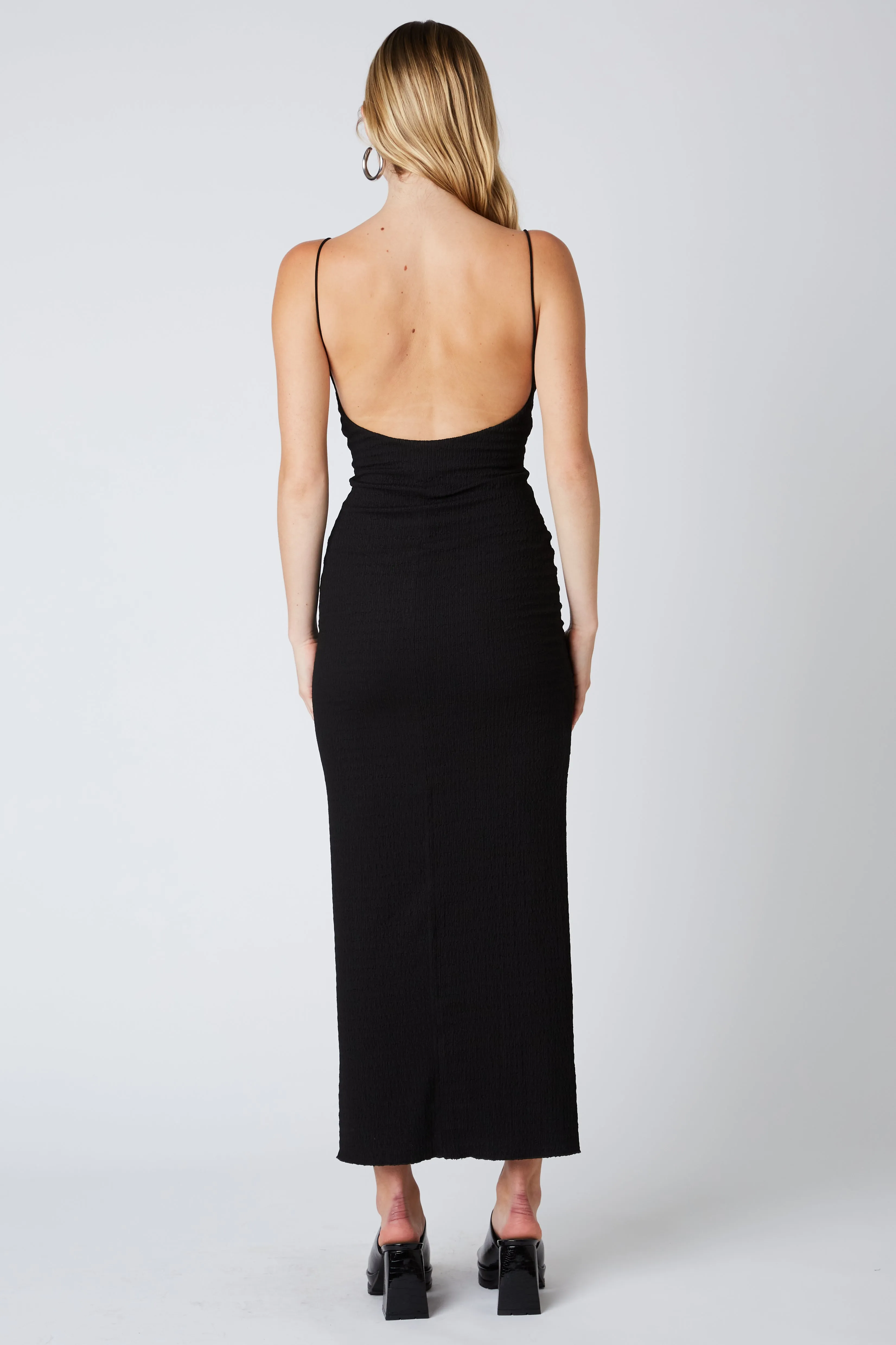 Kat Textured Maxi Dress in Black
