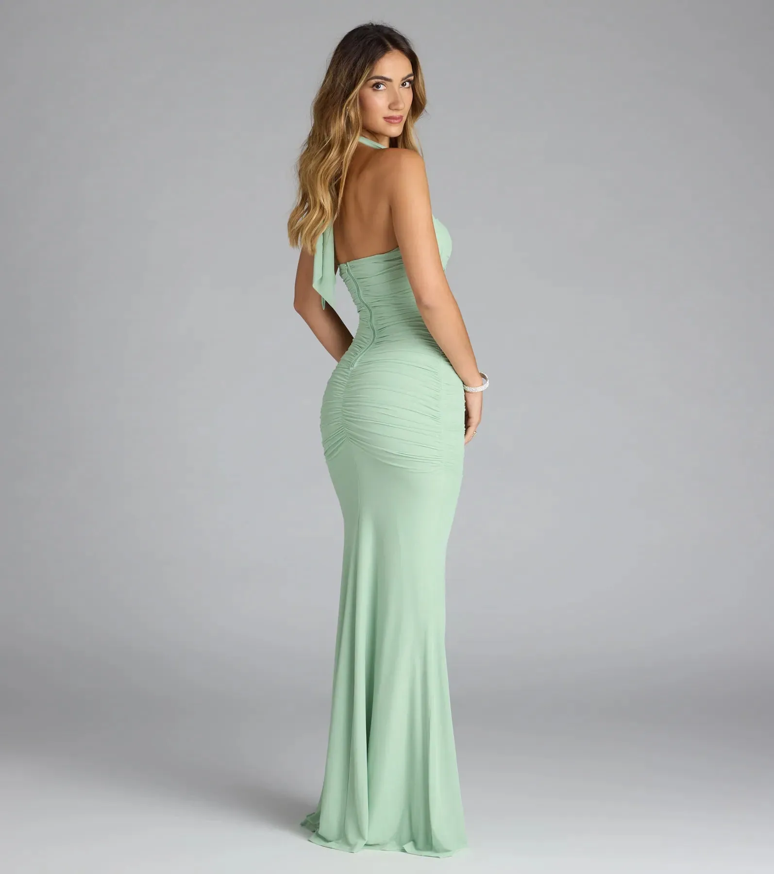 Katarina Halter Slit Mermaid Formal Dress