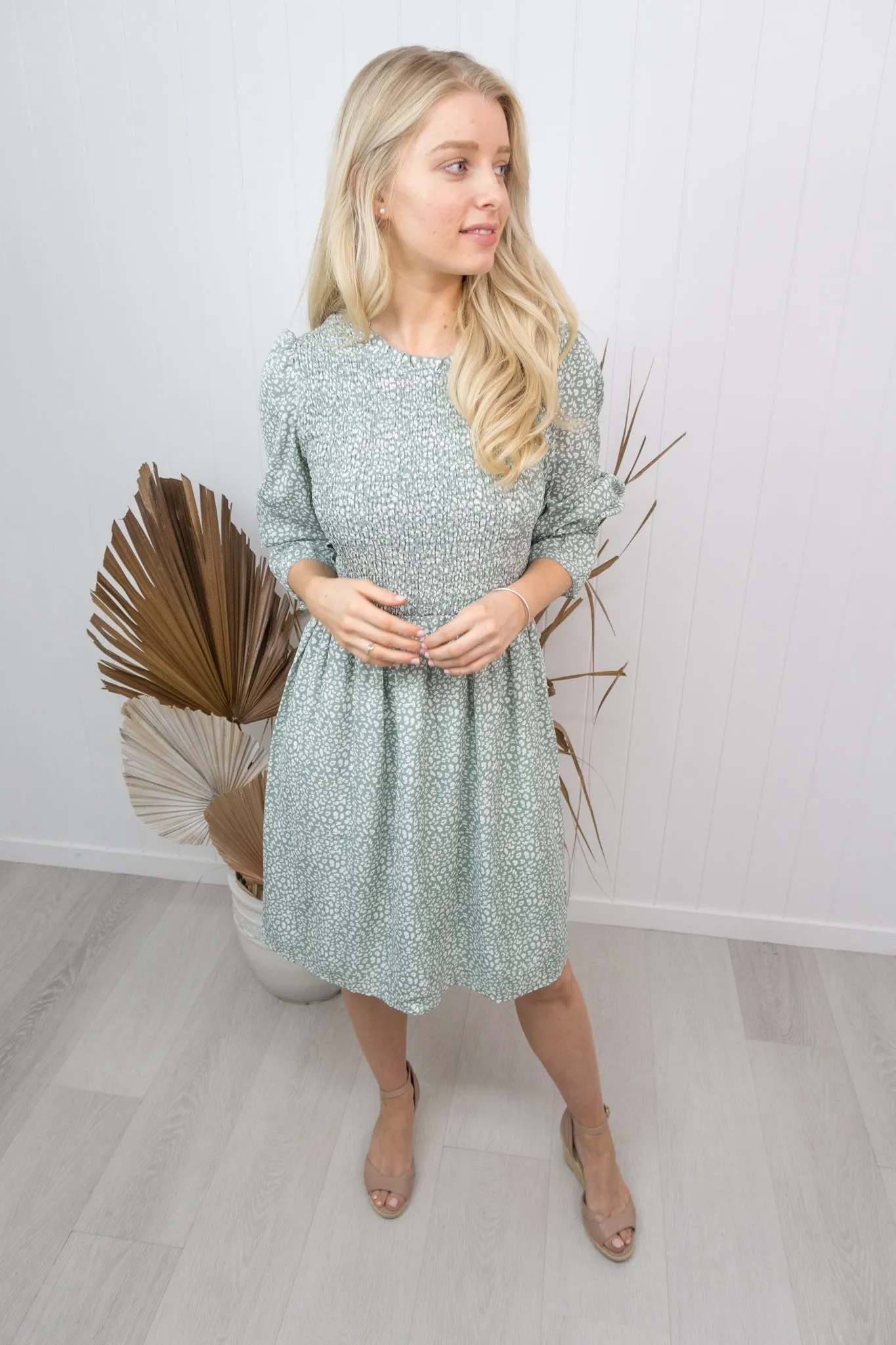 Kelsey Dress -Sage floral