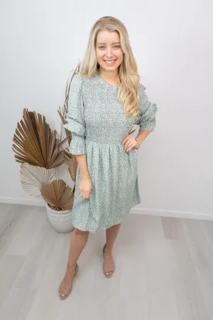 Kelsey Dress -Sage floral