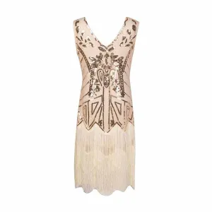 Kid's Fringed Flapper Dress Sequin Short Gala Dress