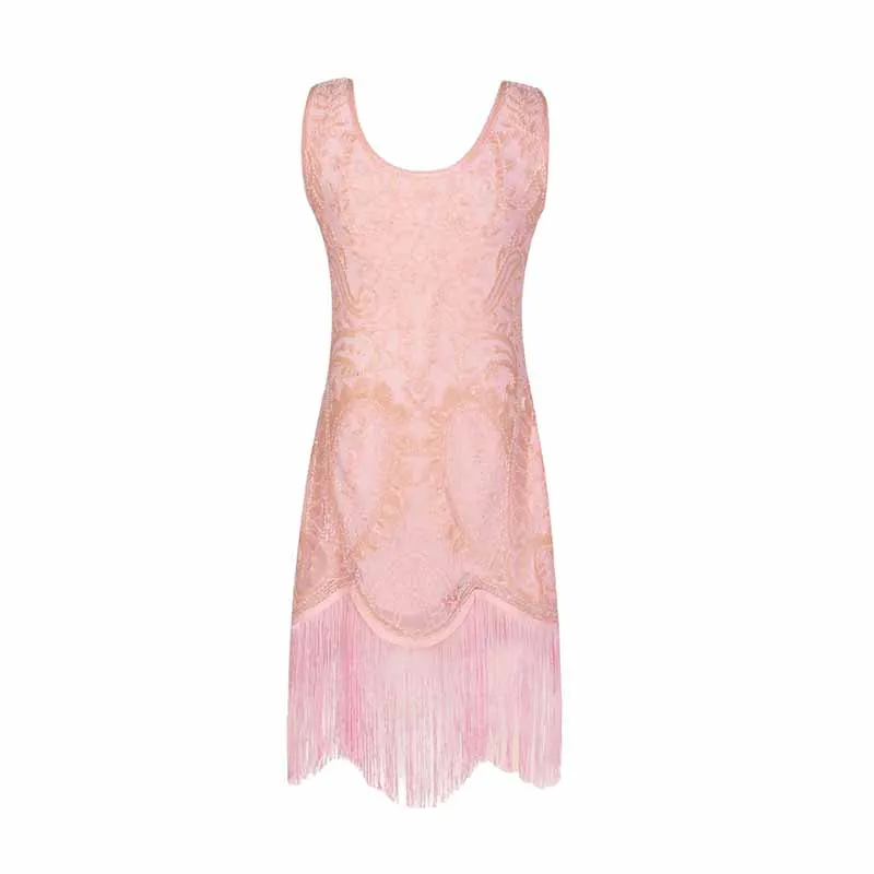 Kid's Fringed Flapper Dress Sequin Short Prom Dress