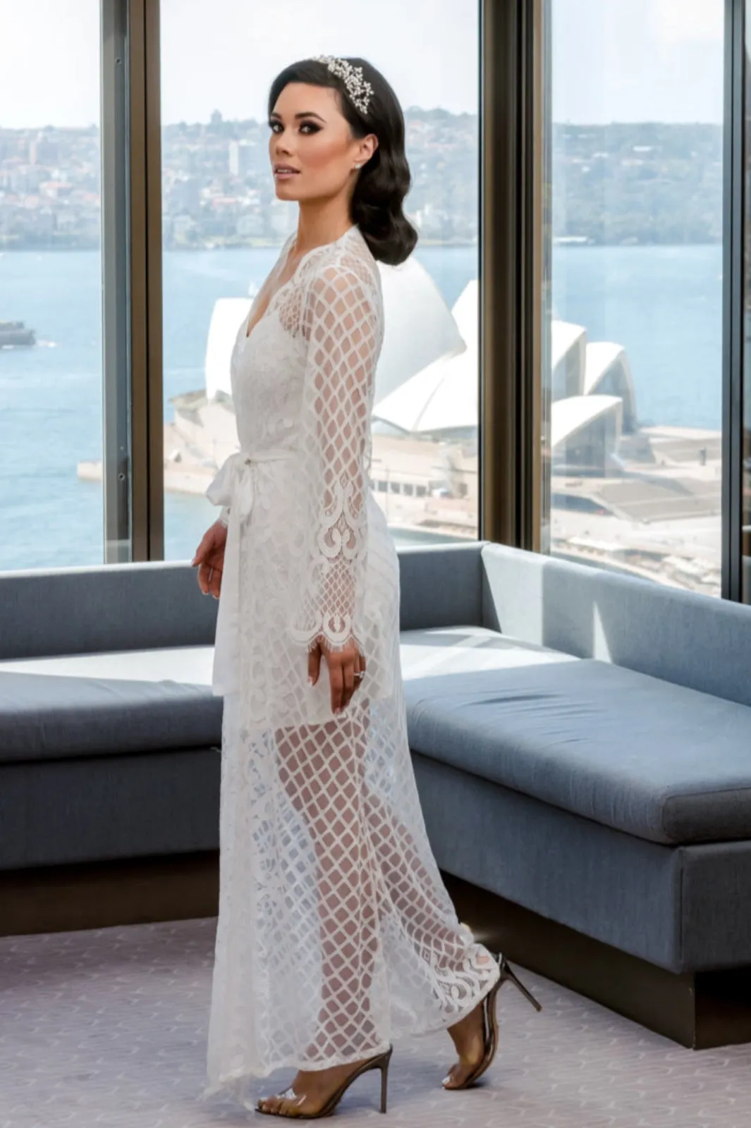 Klara Lace Bridal Robe