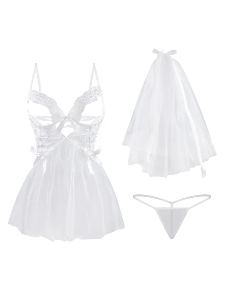 Lace Bridal Babydoll Tulle Dress