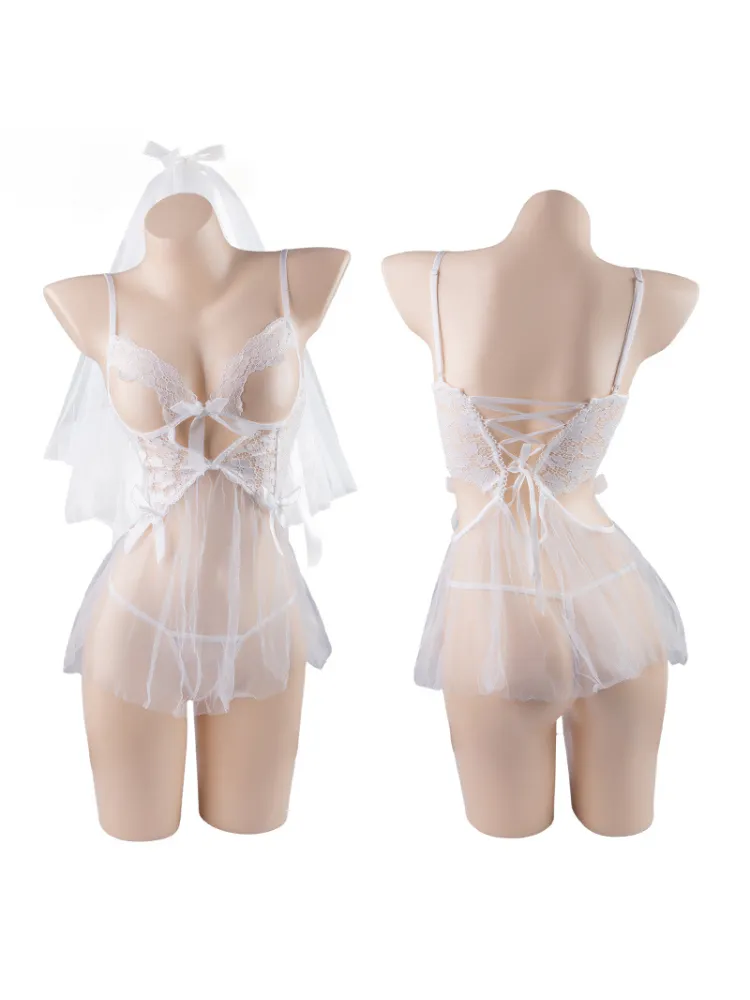 Lace Bridal Babydoll Tulle Dress