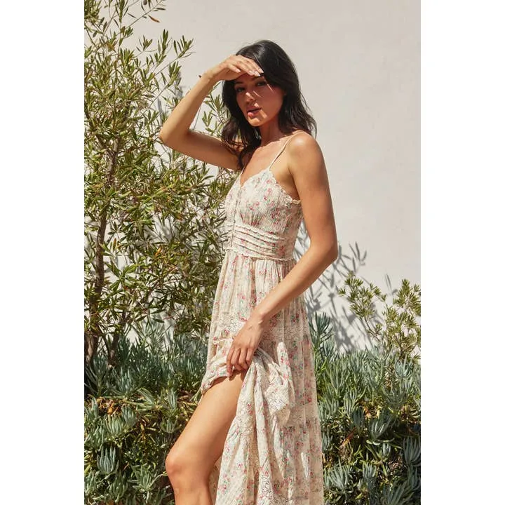 Lace Trim Maxi Dress
