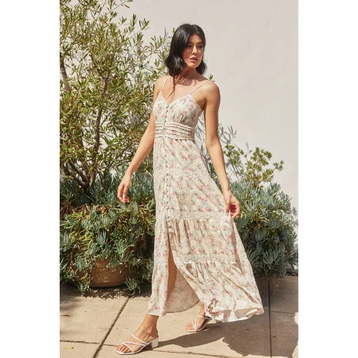 Lace Trim Maxi Dress