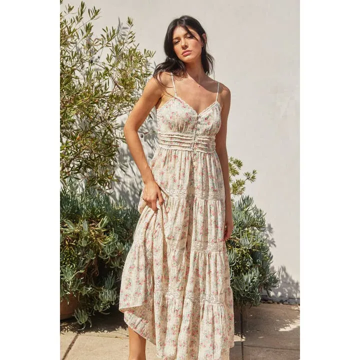 Lace Trim Maxi Dress