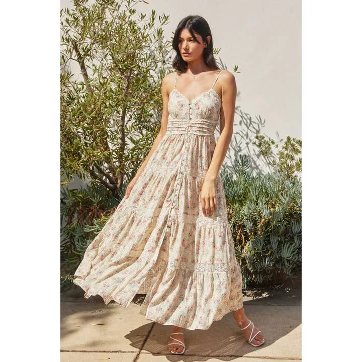 Lace Trim Maxi Dress