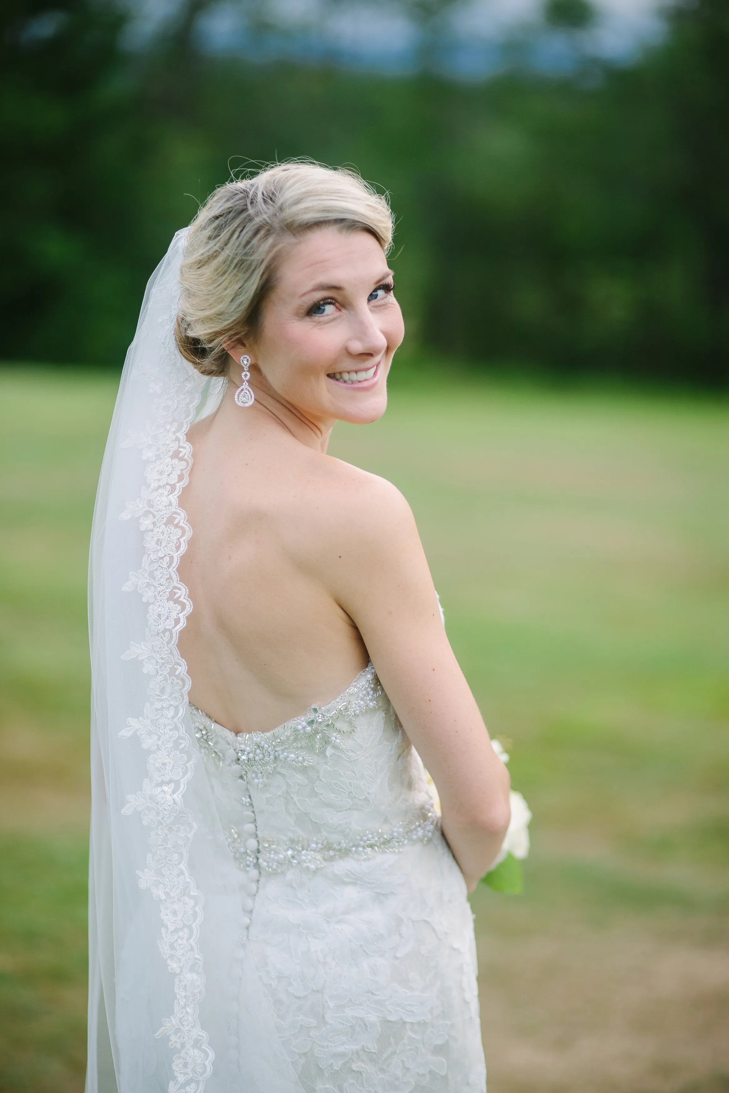 Lace Waltz Length Wedding Veil, White / Off White / Light Ivory / Ivory Bridal Veil