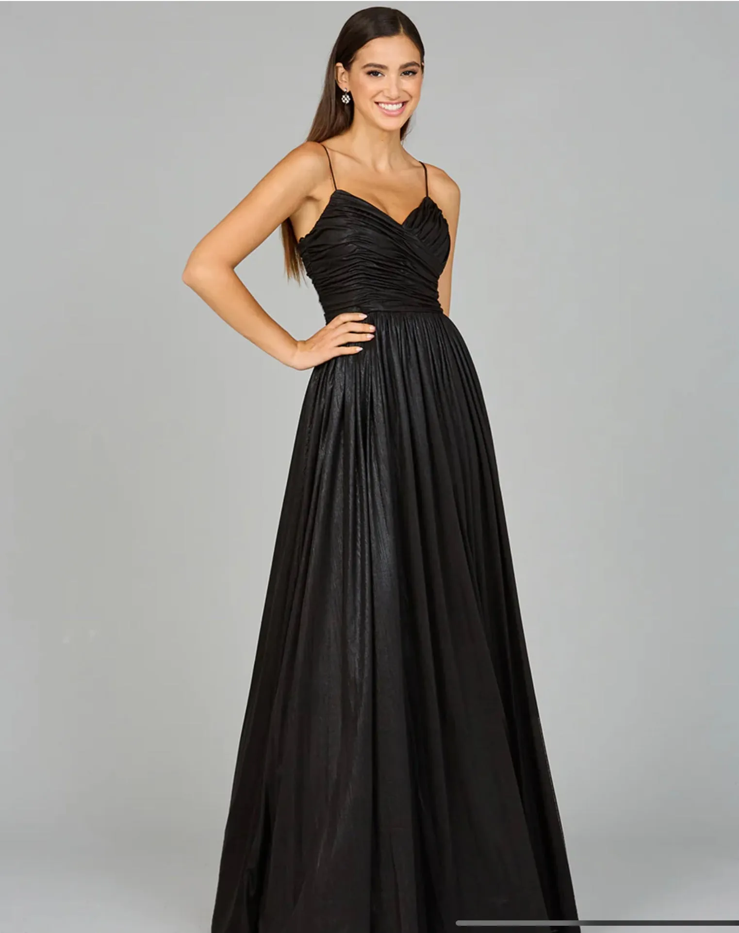 Lara High Slit Metallic Jersey Dress 8120