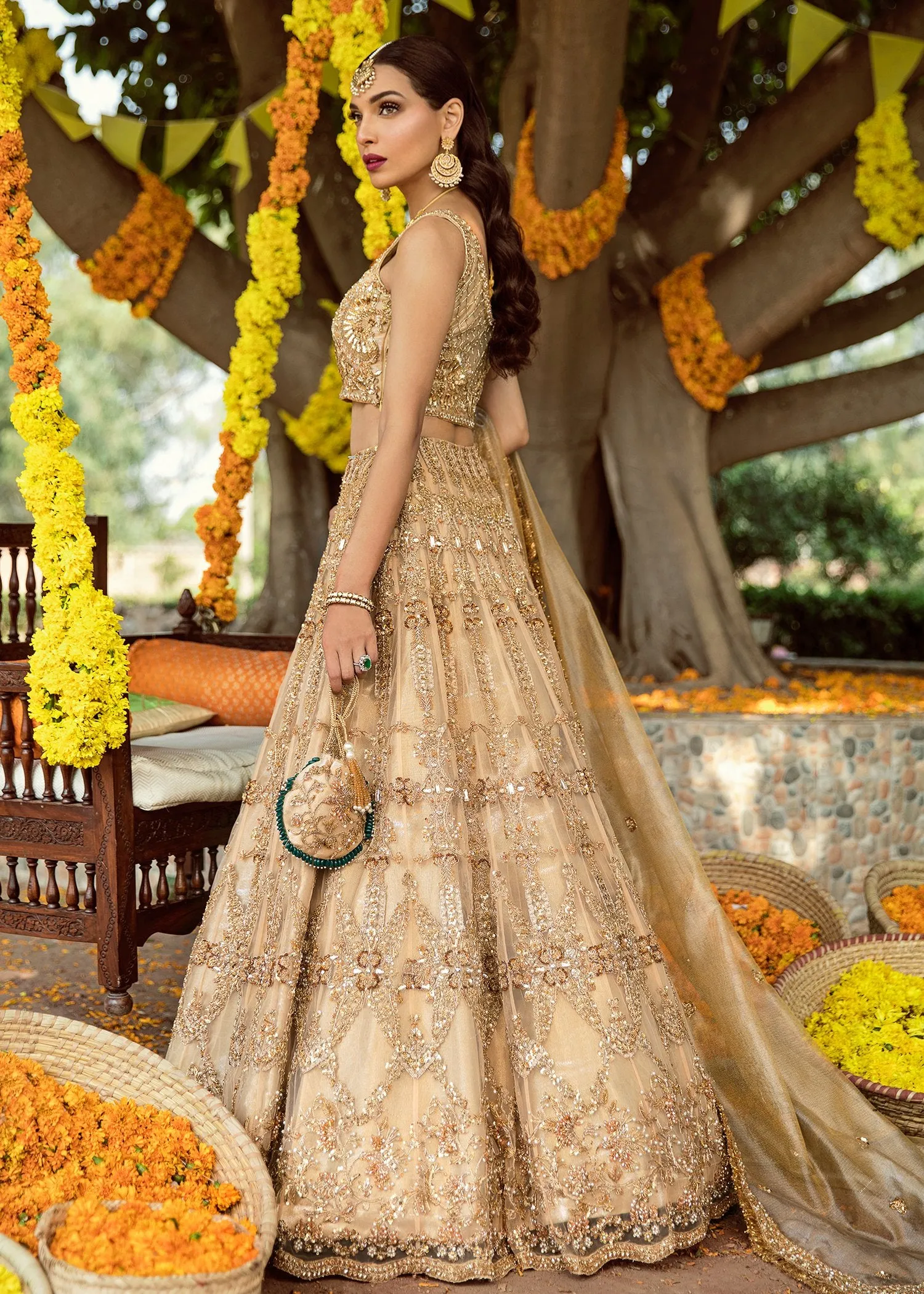 Latest Bridal Lehnga Choli in Skin Color #N7056