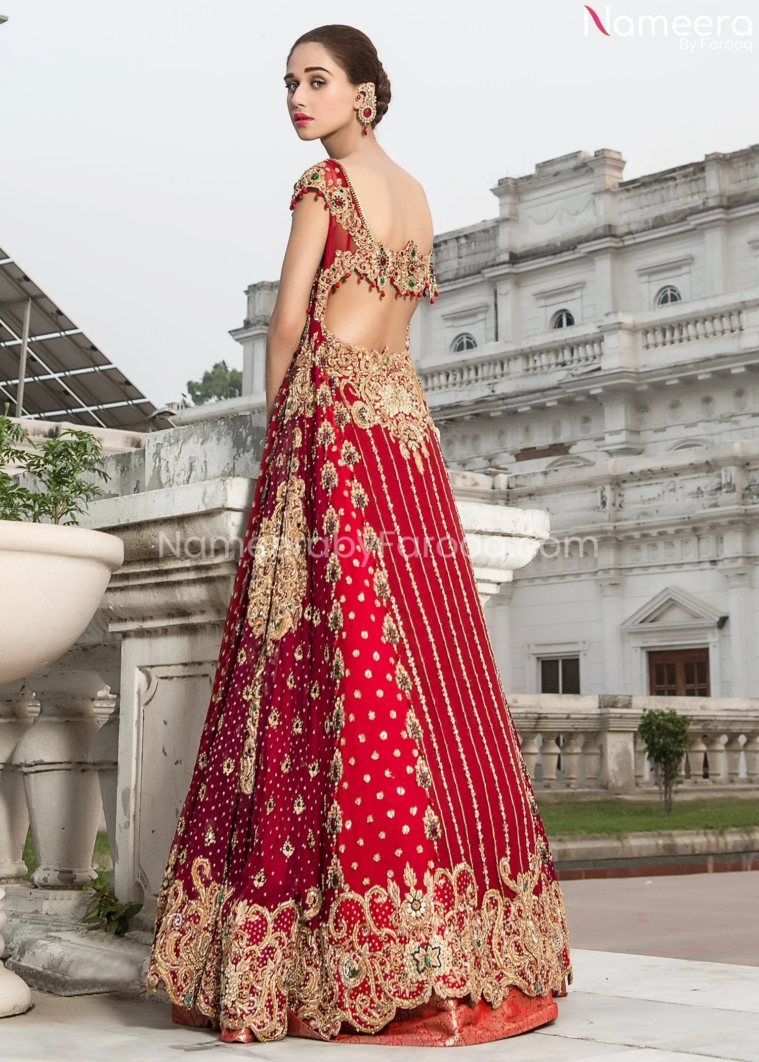 Latest Pakistani Red Wedding Dress Online 2021 #BB268