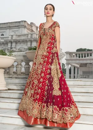 Latest Pakistani Red Wedding Dress Online 2021 #BB268