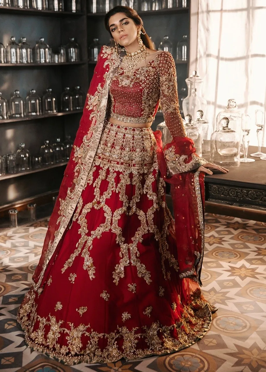 Latest Traditional Red Bridal Lehenga 2019 # B1992