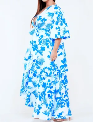 Leaf Print Maxi Dress