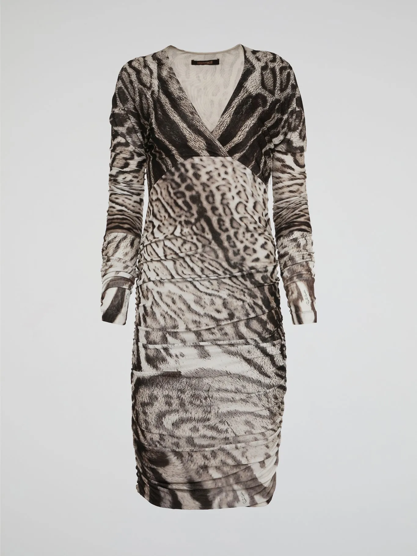 Leopard Print Ruched Dress