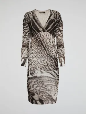 Leopard Print Ruched Dress
