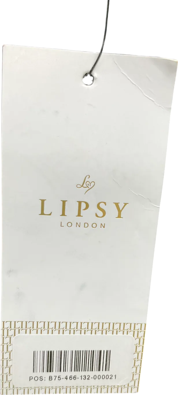 lipsy london Black Lace Mesh Ruched Maxi Dress UK 8