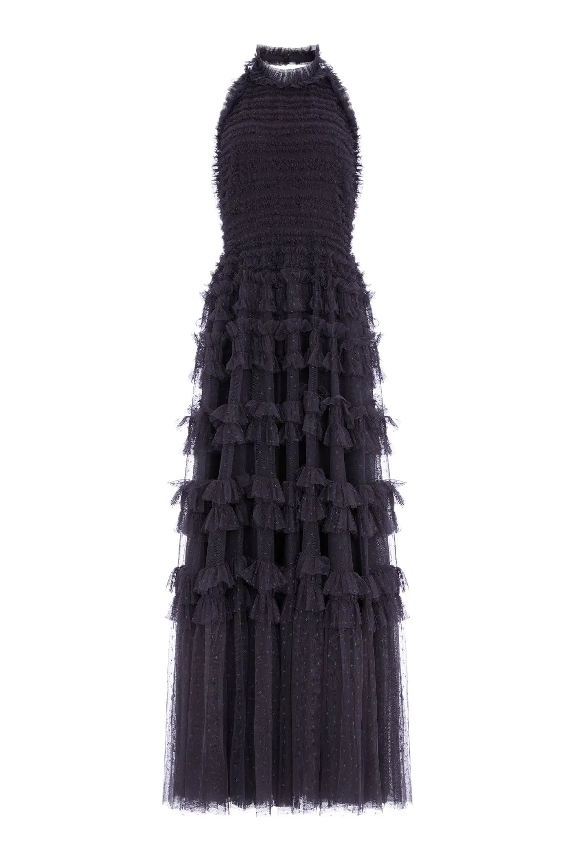 Lisette Ruffle Halter Neck Gown