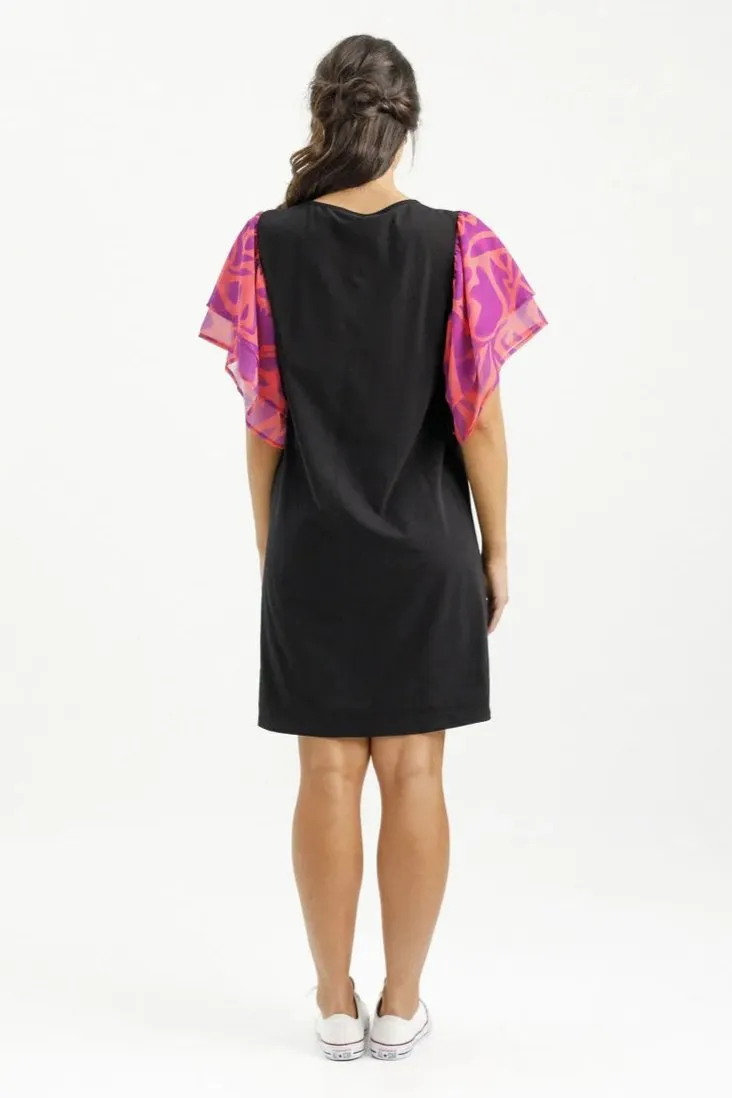 Lola Dress - Black Sunset Floral