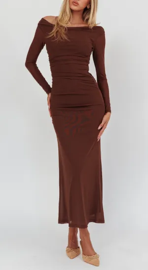 Long Sleeve Off Shoulder Maxi Dress