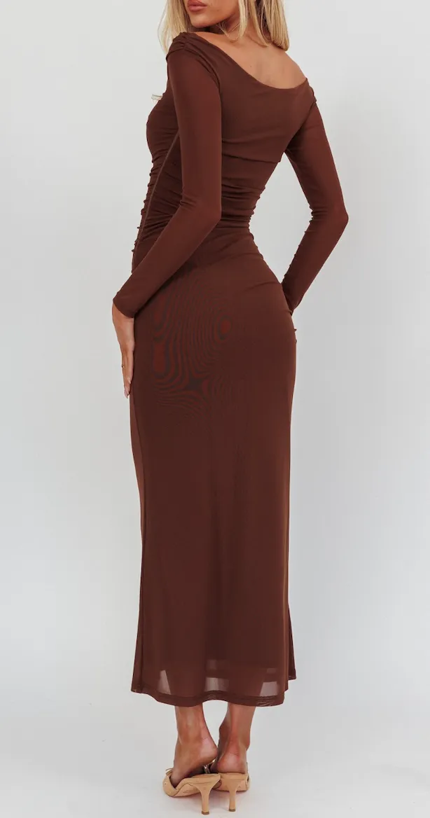 Long Sleeve Off Shoulder Maxi Dress