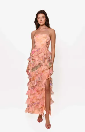 Lou Dress-Orange Marble Swirl