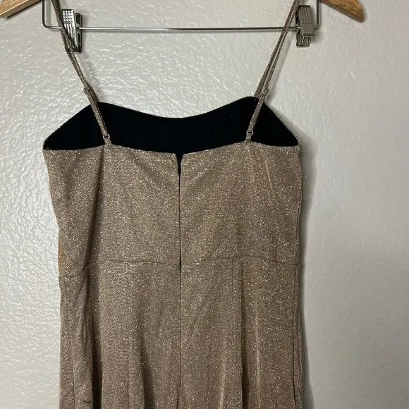 Lulus Searching For You Metallic Gold Glitter Mermaid Maxi Dress