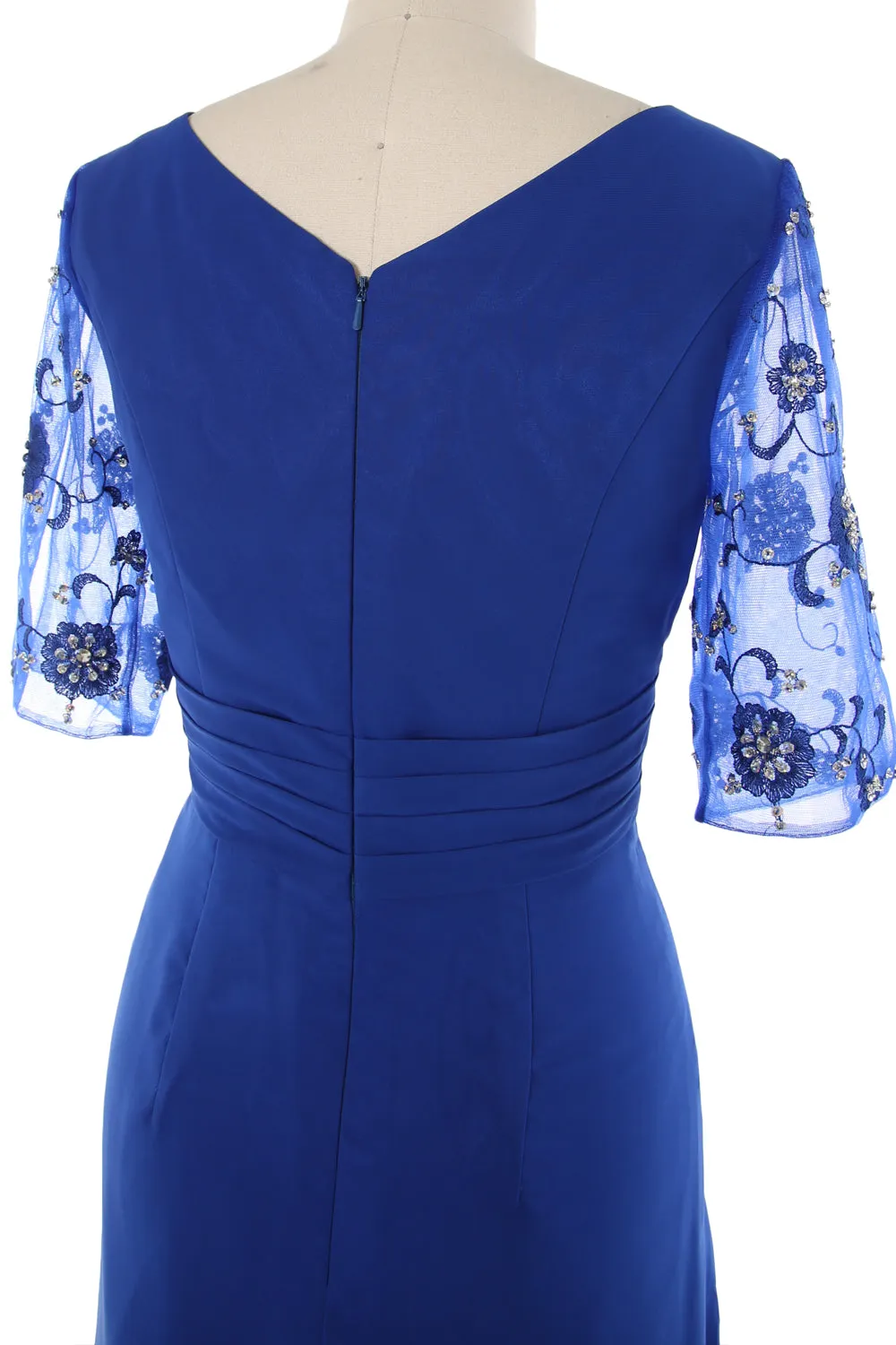 MACloth Women Half Sleeves V Neck Cocktail Dress Short Mother of The Bride Dresses