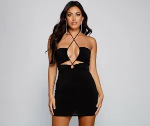 Make It Sultry Charming Halter Mini Dress