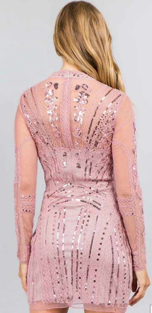 Mauve Sequin Dress