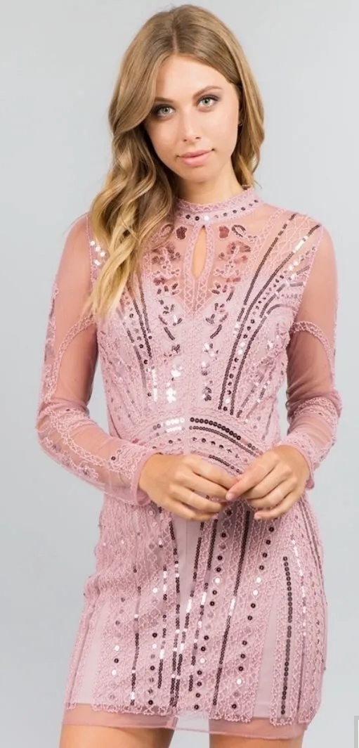 Mauve Sequin Dress