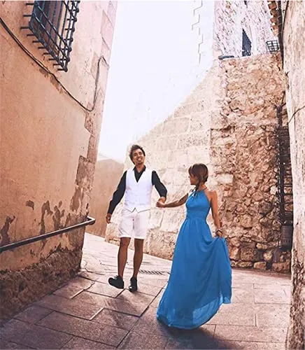 MEET Ruched V-Neck Chiffon Formal Dress