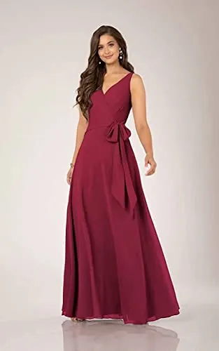 MEET Ruched V-Neck Chiffon Formal Dress