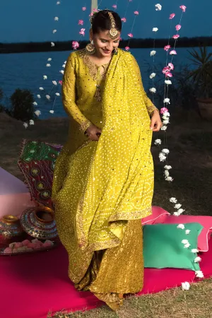 Mehndi Party Traditional Dress in Mustard Color #Y6086
